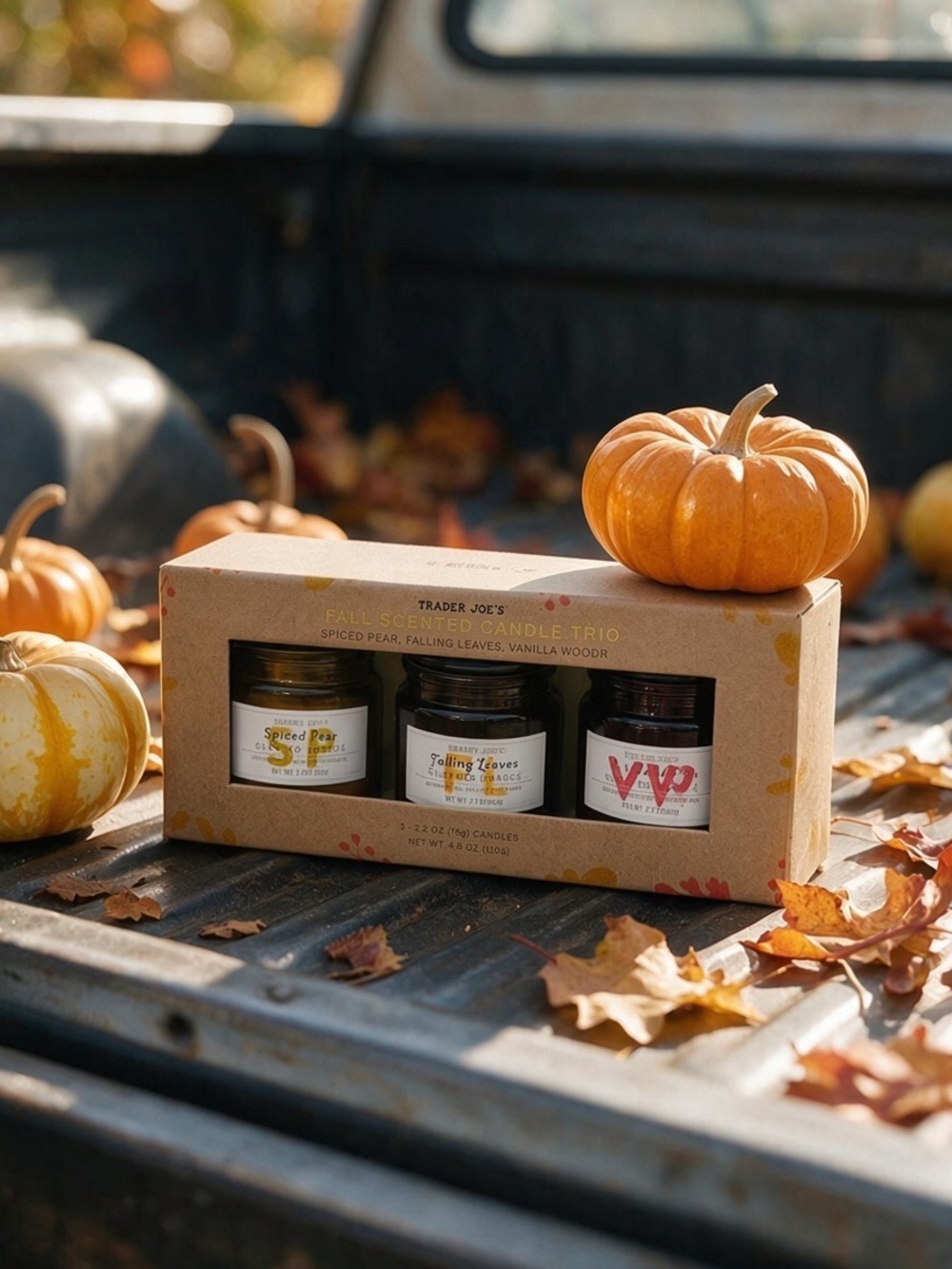 🆕🍁 Fall Scented Candle Trio Gift Set Trader Joe’s 6.9 Oz NWT🍂